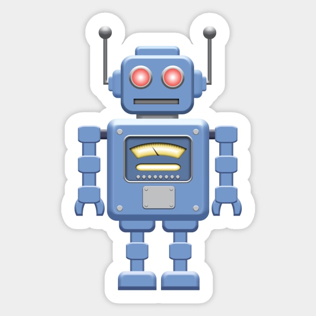 Retro Toy Robot Sticker by Druids Tower